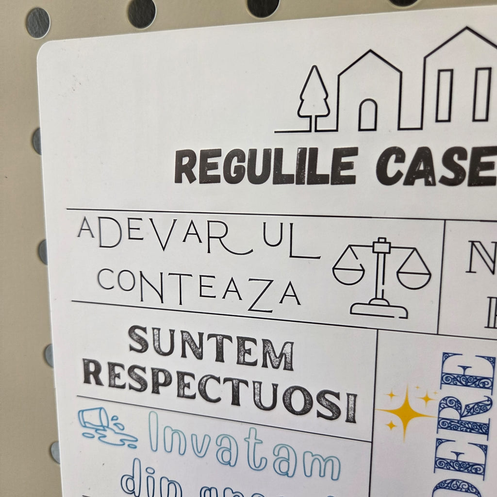 Tablou magnetic Regulie Casei Noastre