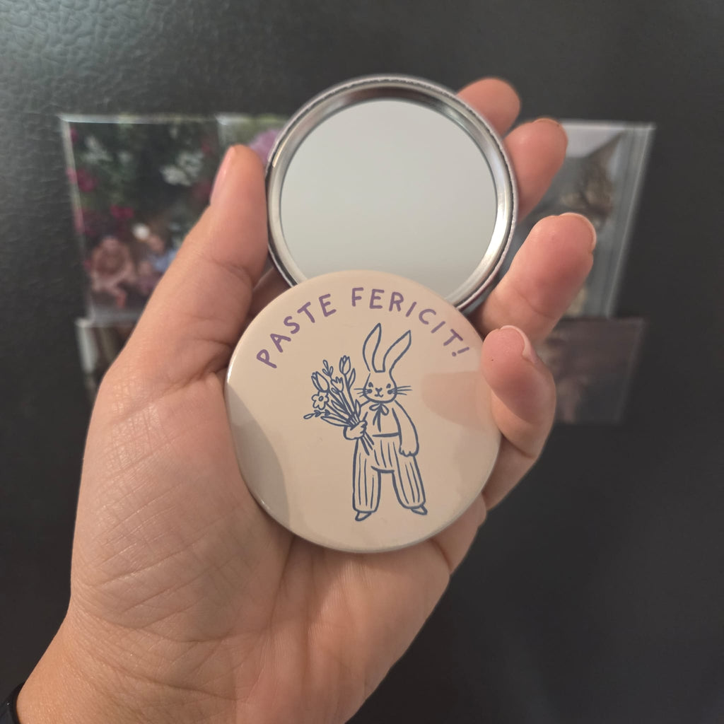 Oglindă de buzunar personalizată cu poză 59 mm (set 3 buc)