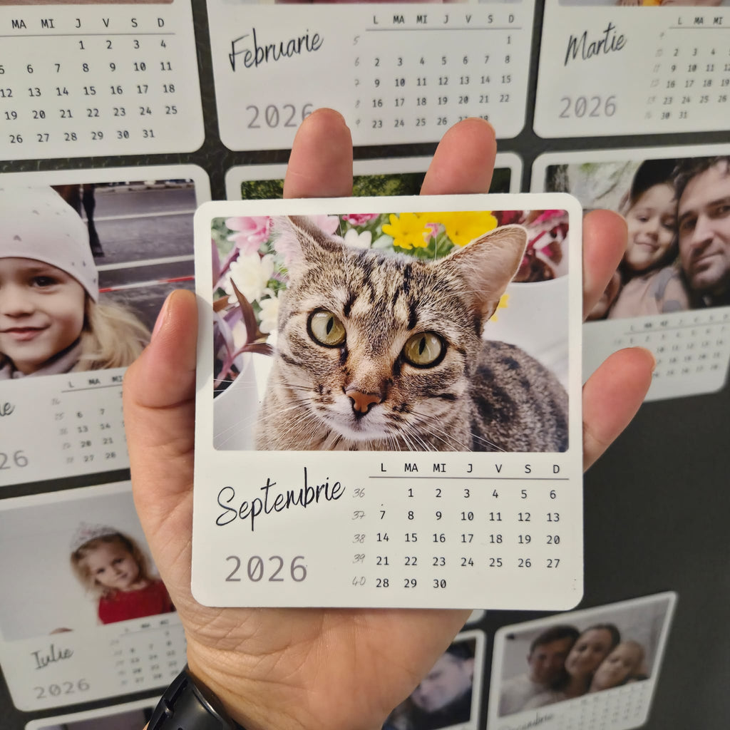 Calendar magnetic personalizat cu 12 poze