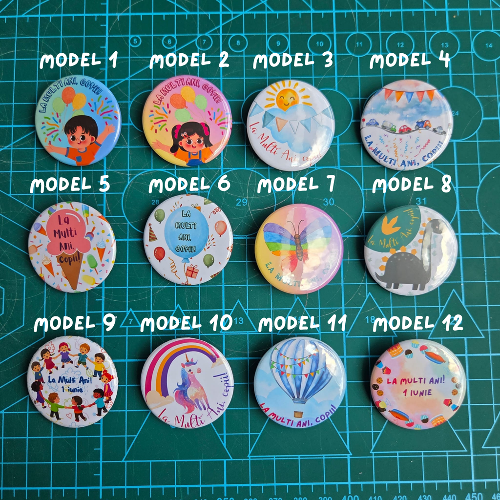 Insigna 38 mm – Colectia speciala de 1 Iunie, Ziua Copilului (12 modele)